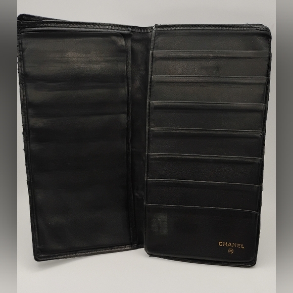 CHANEL Vintage Black Quilted Leather Long Wallet - Picture 2 of 7